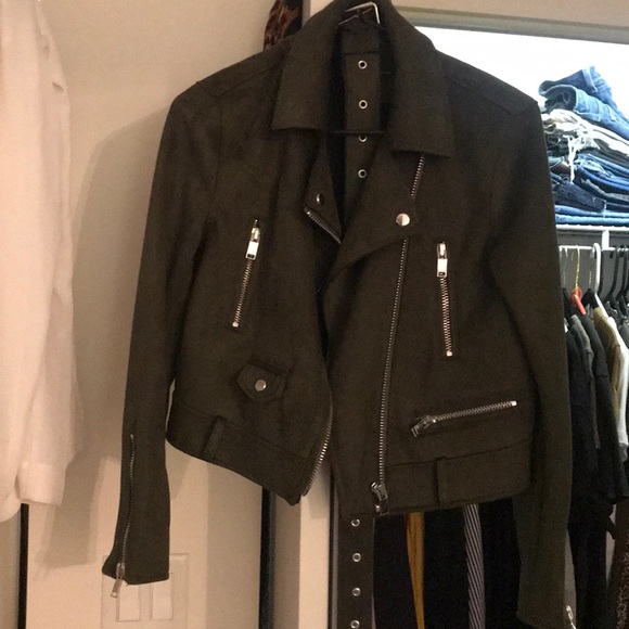 Zara Jackets & Blazers - Zara suede jacket - army green